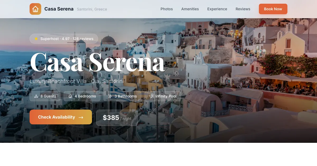 Airbnb page preview