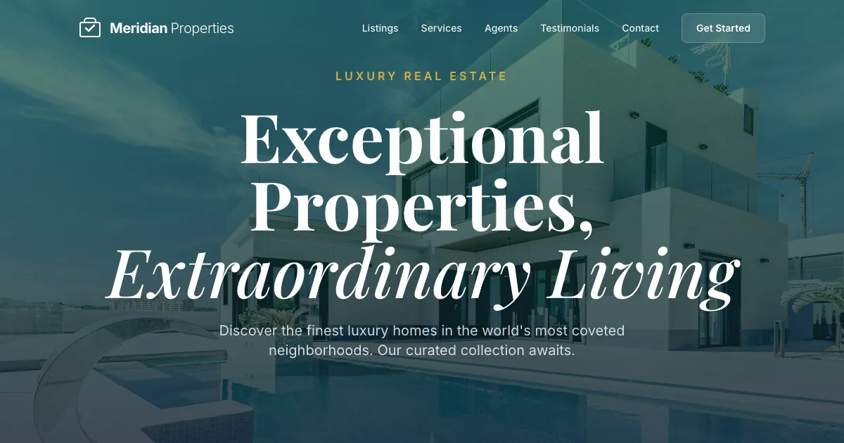 Real Estate page preview