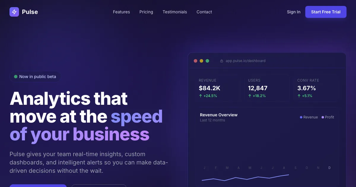SaaS page preview