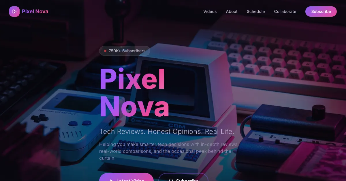 YouTuber page preview